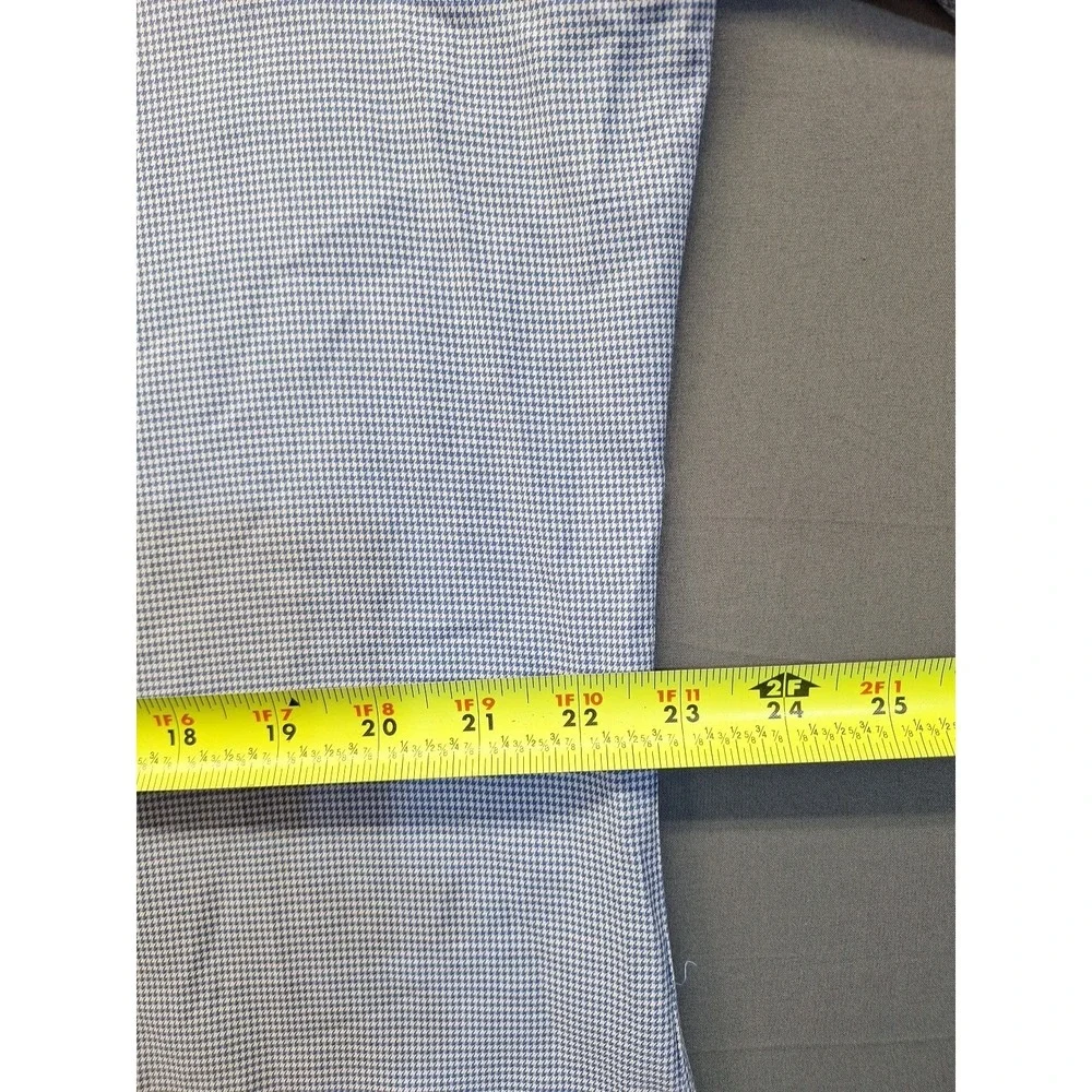 Polo Ralph Lauren Mens Classic Fit Blue Houndstooth‎ Large 16 Button Down Preppy